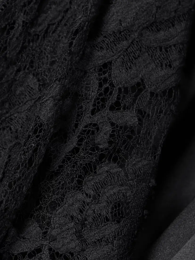 Alessandra Rich Cape-effect Lace-trimmed Silk-satin Gown | Thumbnail 4 Alessandra Rich Cape-effect Lace-trimmed Silk-satin Gown | Thumbnail 4