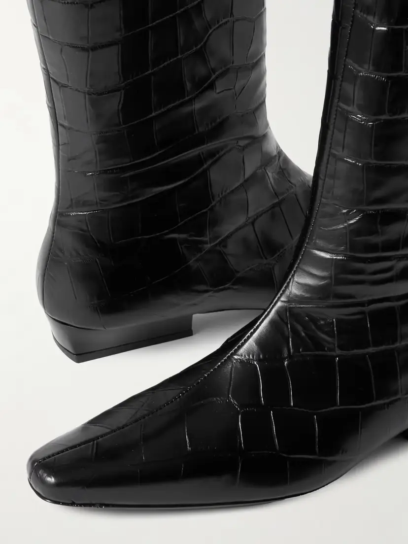 Staud Wally Croc-effect Leather Knee Boots | Thumbnail 4