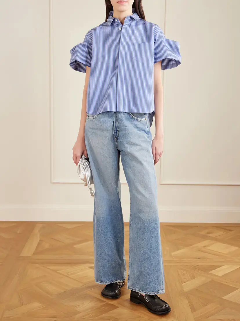 Sacai Striped Cotton-blend Poplin Shirt | Thumbnail 2