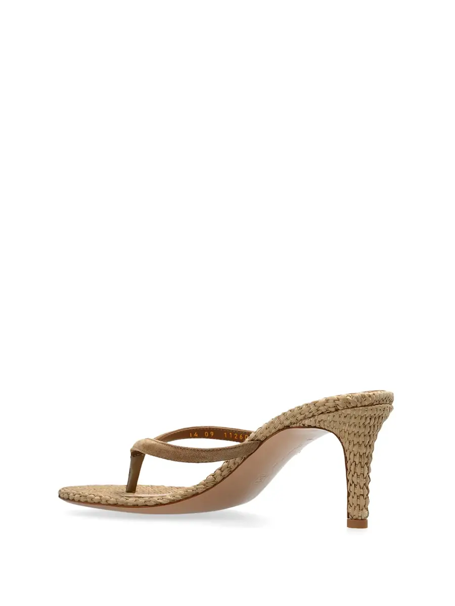 Gianvito Rossi Calypso Suede and Raffia Thong Mules | Thumbnail 3 Gianvito Rossi Calypso Suede and Raffia Thong Mules | Thumbnail 3