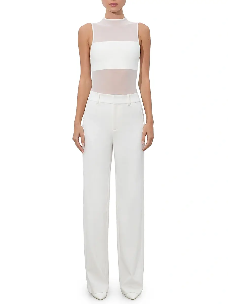 Alice + Olivia Women's Alexander High-Rise Straight-Leg Trousers | Thumbnail 2 Alice + Olivia Women's Alexander High-Rise Straight-Leg Trousers | Thumbnail 2