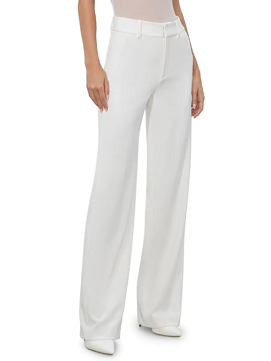 Alice + Olivia Women's Alexander High-Rise Straight-Leg Trousers | Thumbnail 4 Alice + Olivia Women's Alexander High-Rise Straight-Leg Trousers | Thumbnail 4