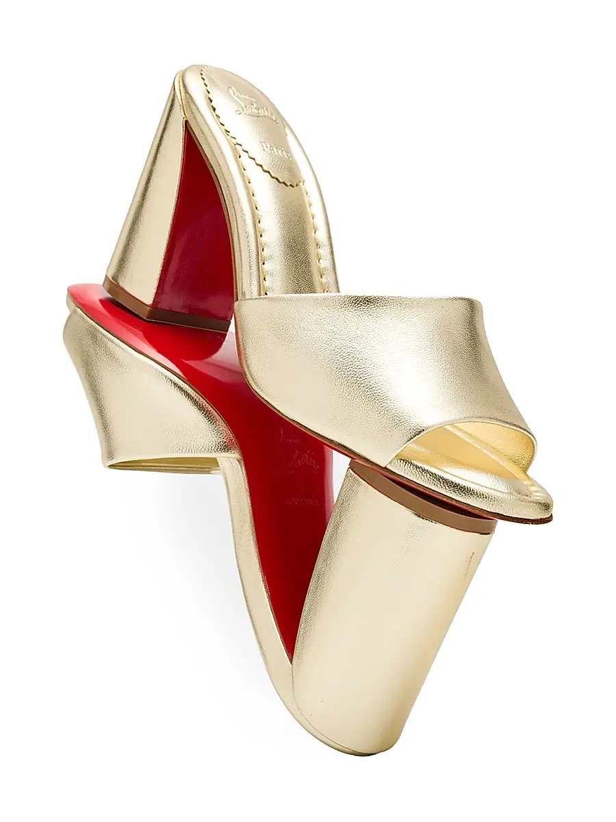 Christian Louboutin Women's Jane 85MM Mule Sandals - Platine | Thumbnail 3 Christian Louboutin Women's Jane 85MM Mule Sandals - Platine | Thumbnail 3