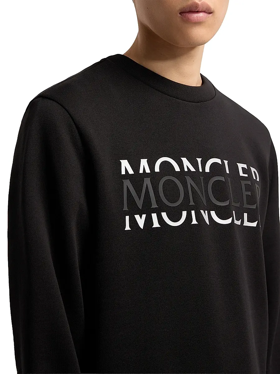Moncler Men's Crew Neck Sweatshirt in Cotton Jersey | Thumbnail 4 Moncler Men's Crew Neck Sweatshirt in Cotton Jersey | Thumbnail 4