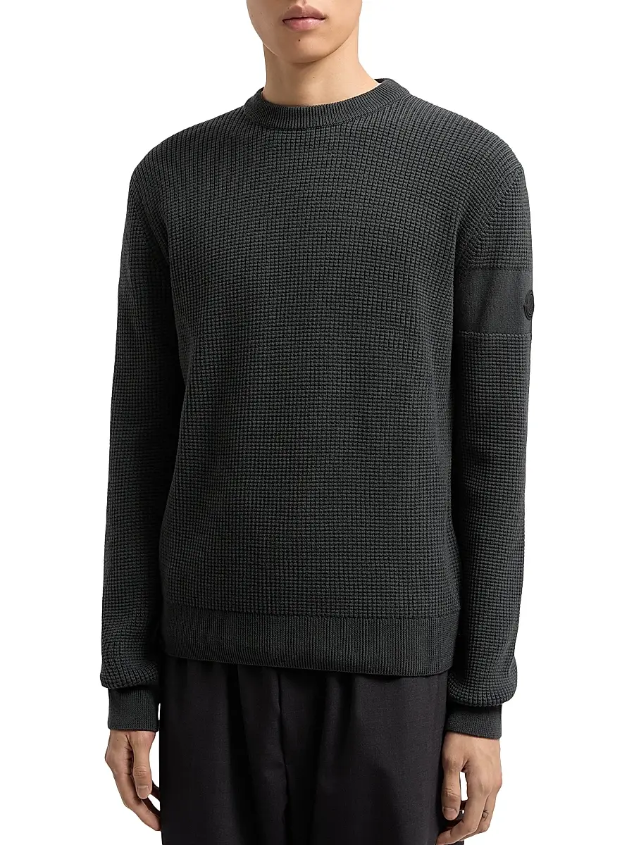 Moncler Men's Crew Neck Sweater in Wool | Thumbnail 2 Moncler Men's Crew Neck Sweater in Wool | Thumbnail 2