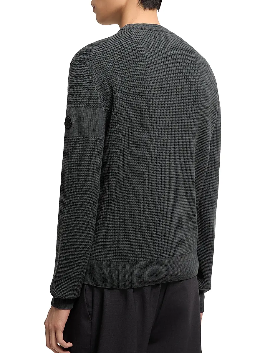 Moncler Men's Crew Neck Sweater in Wool | Thumbnail 3 Moncler Men's Crew Neck Sweater in Wool | Thumbnail 3