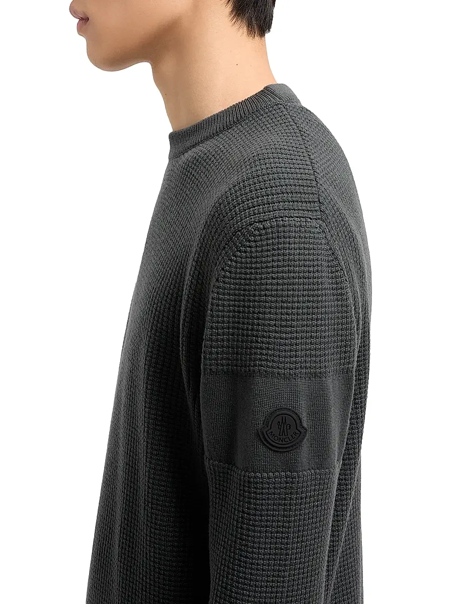 Moncler Men's Crew Neck Sweater in Wool | Thumbnail 4 Moncler Men's Crew Neck Sweater in Wool | Thumbnail 4