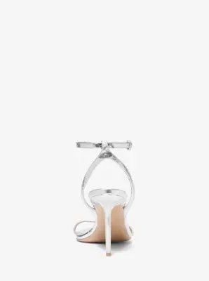 Michael Kors Collection Gwyneth Metallic Snake Embossed Leather Sandal in Silver | Thumbnail 2 Michael Kors Collection Gwyneth Metallic Snake Embossed Leather Sandal in Silver | Thumbnail 2