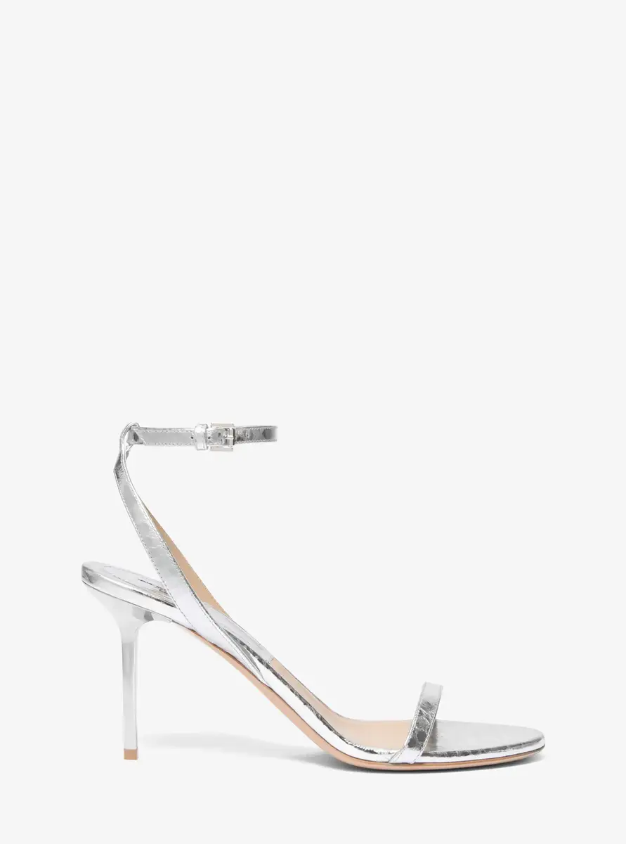 Michael Kors Collection Gwyneth Metallic Snake Embossed Leather Sandal in Silver | Thumbnail 8 Michael Kors Collection Gwyneth Metallic Snake Embossed Leather Sandal in Silver | Thumbnail 8