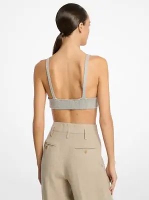 Michael Kors Collection Cashmere Bra in Grey | Thumbnail 3 Michael Kors Collection Cashmere Bra in Grey | Thumbnail 3