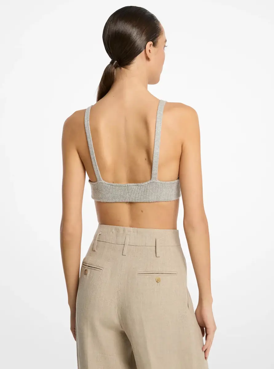 Michael Kors Collection Cashmere Bra in Grey | Thumbnail 5 Michael Kors Collection Cashmere Bra in Grey | Thumbnail 5