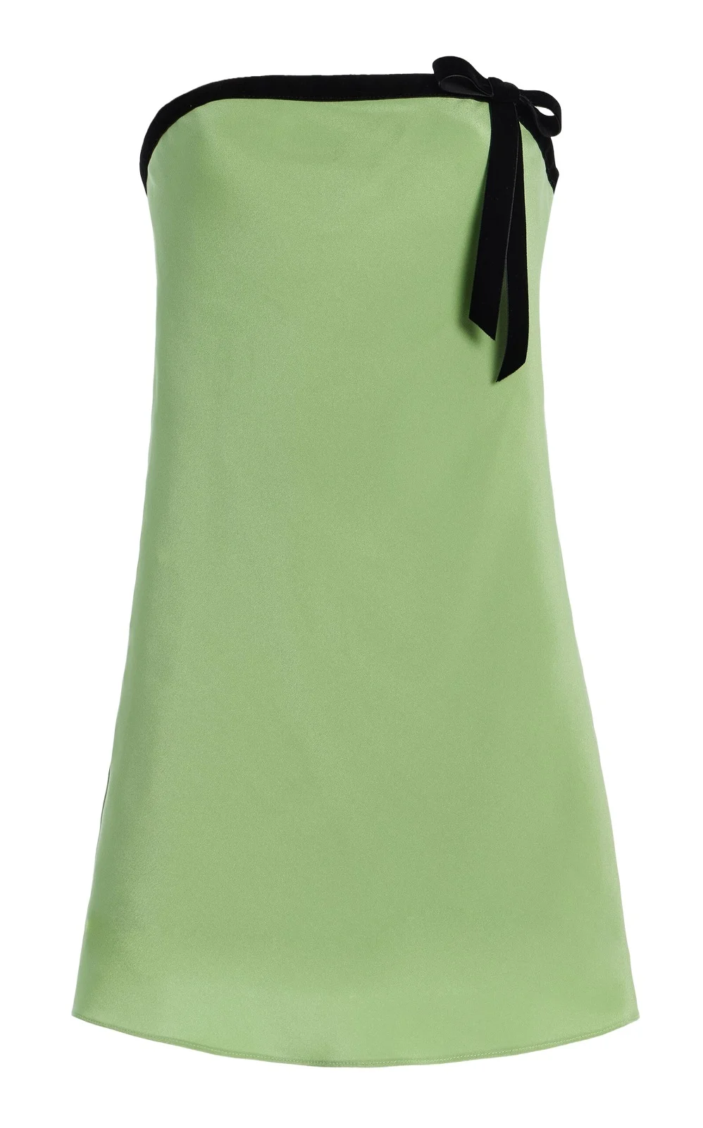 Rodarte Velvet-Trimmed Silk Crepe Bias Mini Dress