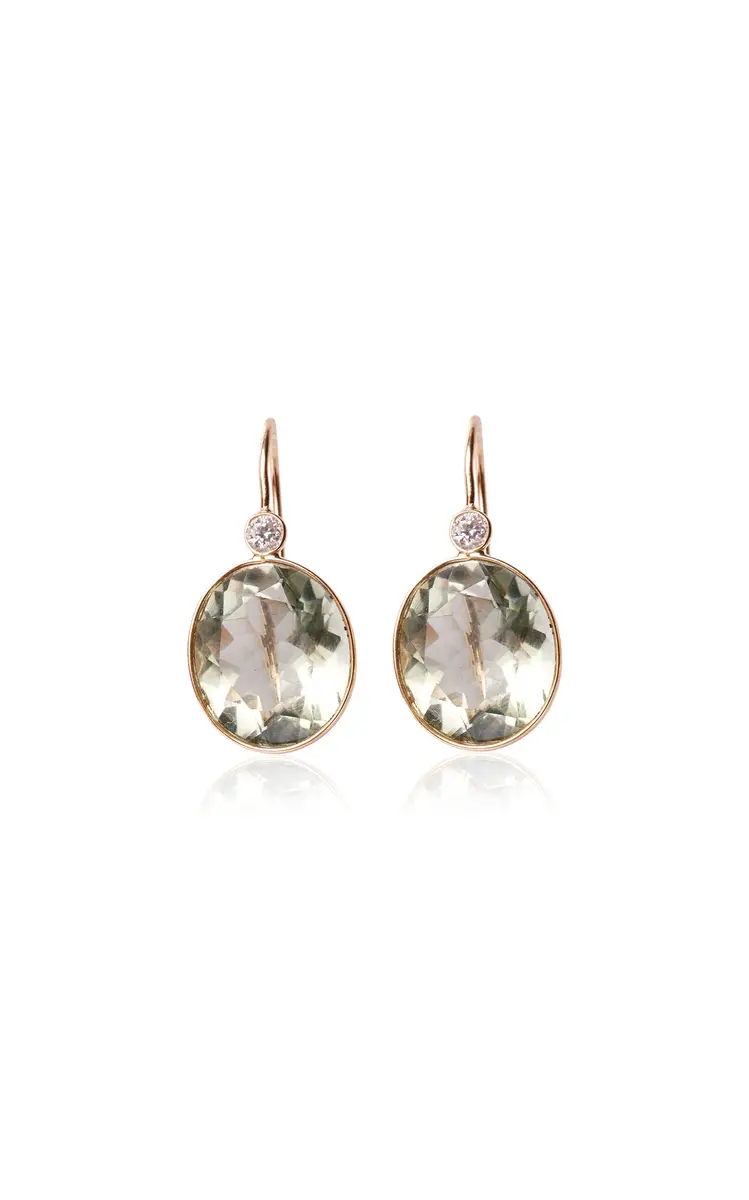 Lizzie Fortunato Pool Earrings In Green Amethyst Diamond | Image 1 Lizzie Fortunato Pool Earrings In Green Amethyst Diamond | Image 1