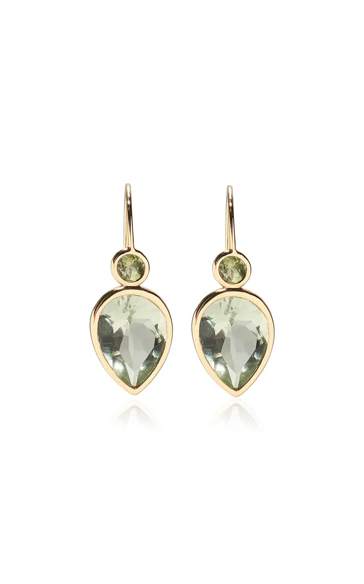 Lizzie Fortunato Hera Earrings In Green Amethyst