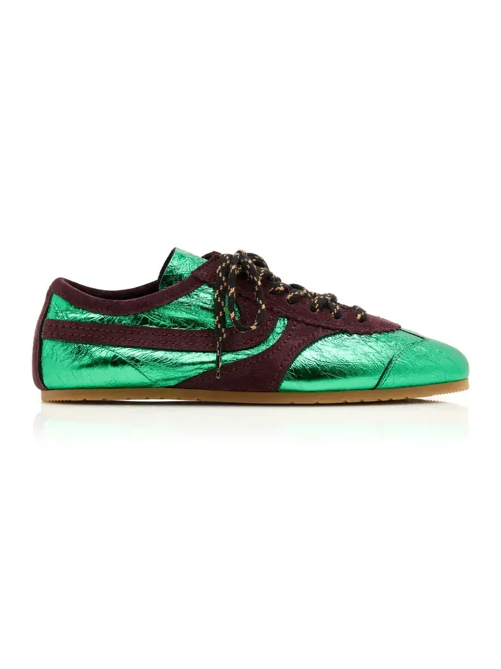 Dries Van Noten Metallic Leather Sneakers
