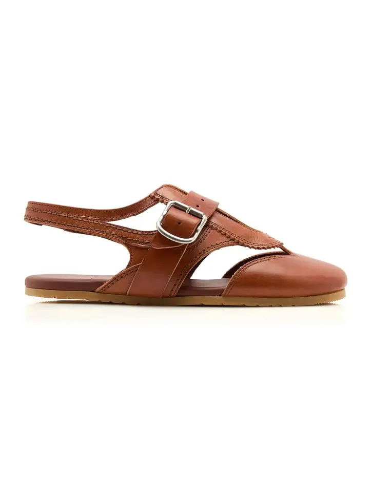 Dries Van Noten Leather Slingback Flats