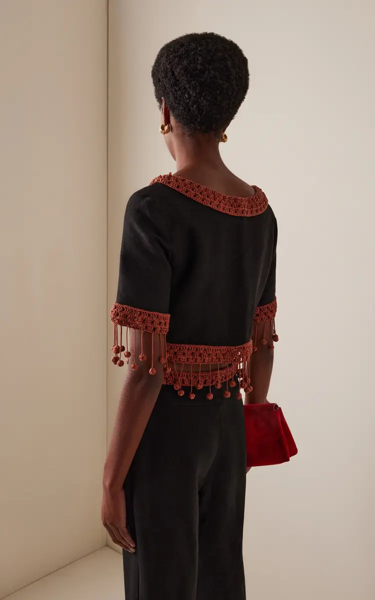 Rosie Assoulin Return of the Mac(rame) Linen-Blend Crop Top | Thumbnail 4 Rosie Assoulin Return of the Mac(rame) Linen-Blend Crop Top | Thumbnail 4