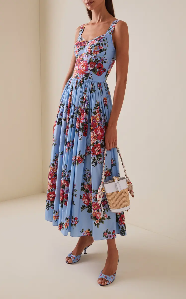 Dolce & Gabbana Floral-Print Cotton Maxi Dress | Thumbnail 2