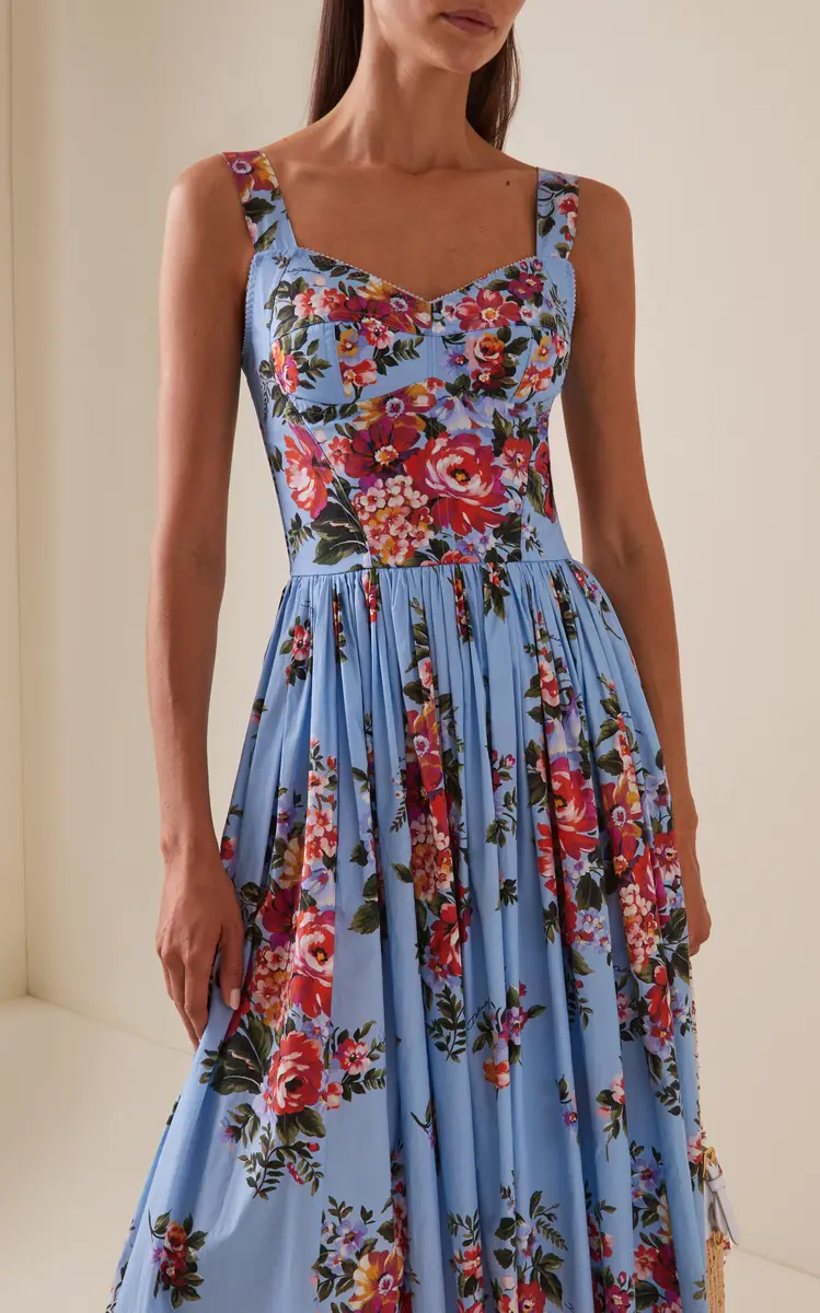 Dolce & Gabbana Floral-Print Cotton Maxi Dress | Thumbnail 3