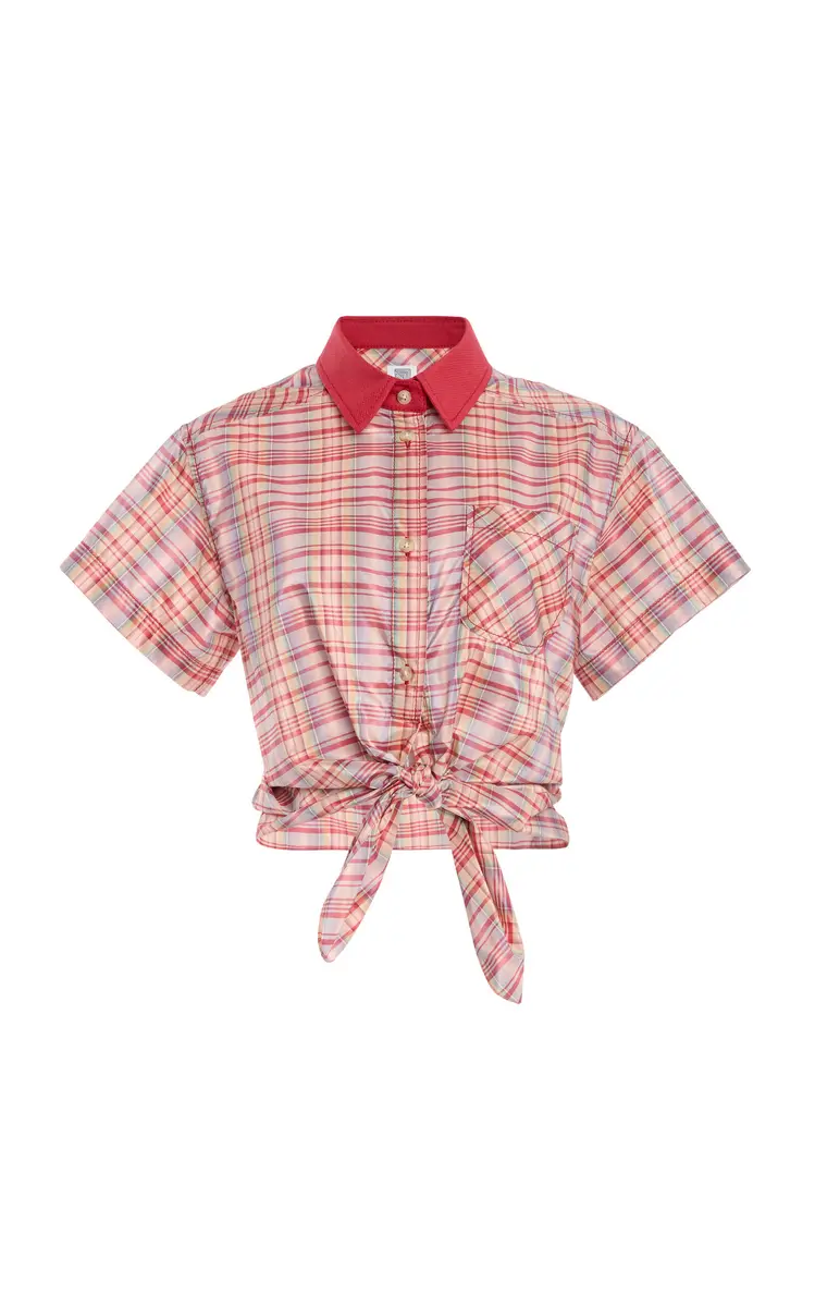 Rosie Assoulin Tie Me Up; Tie Me Button Down Silk-Blend Shirt | Image 1 Rosie Assoulin Tie Me Up; Tie Me Button Down Silk-Blend Shirt | Image 1