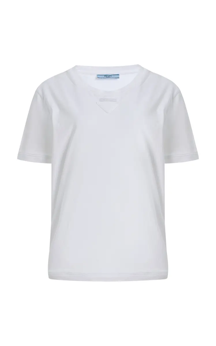 Prada Molded Cotton Jersey T-Shirt | Thumbnail 7