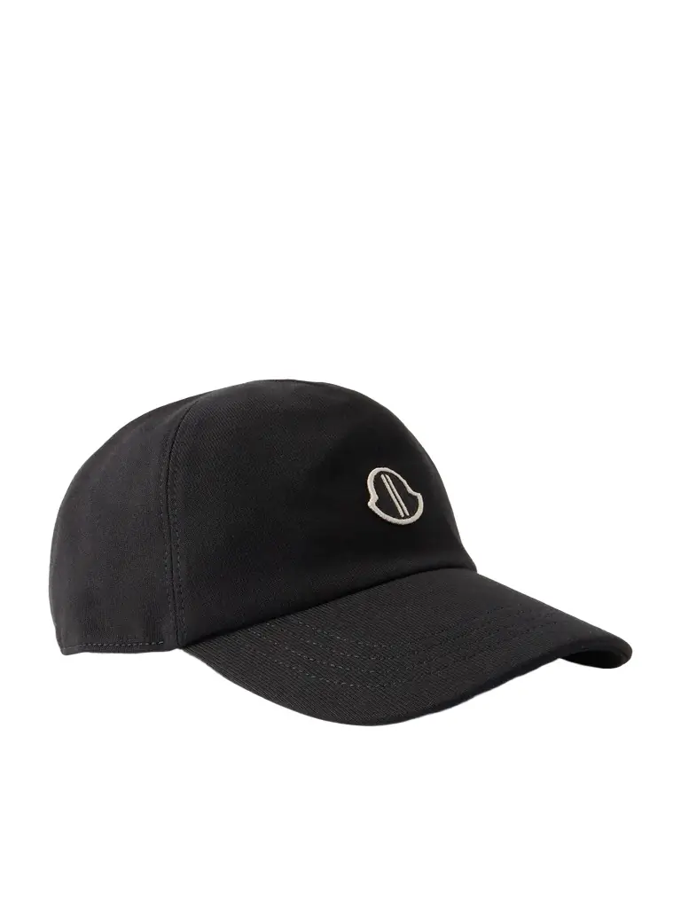 Rick Owens Moncler Logo-Appliquéd Cotton-Jersey Baseball Cap - Men | Image 1 Rick Owens Moncler Logo-Appliquéd Cotton-Jersey Baseball Cap - Men | Image 1