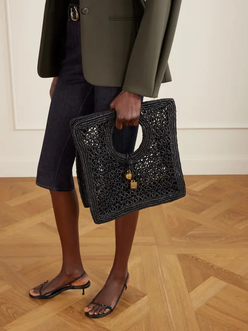 Jacquemus Le Petit Carre Spiaggia Raffia Tote | Thumbnail 2