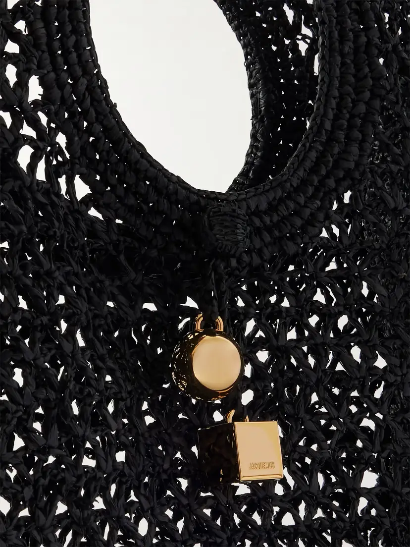 Jacquemus Le Petit Carre Spiaggia Raffia Tote | Thumbnail 4