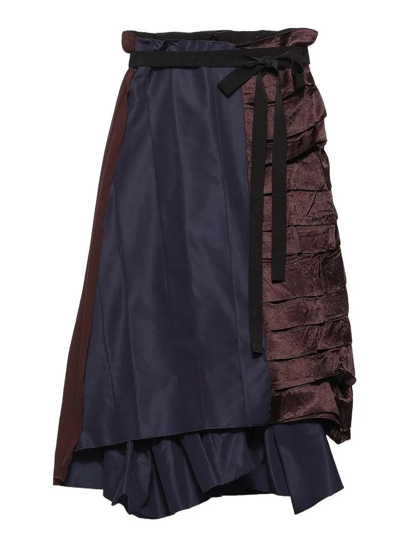 Prada Women's Faille Patchwork Skirt