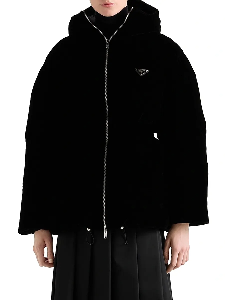 Prada Women's Velvet Down Jacket | Thumbnail 2 Prada Women's Velvet Down Jacket | Thumbnail 2