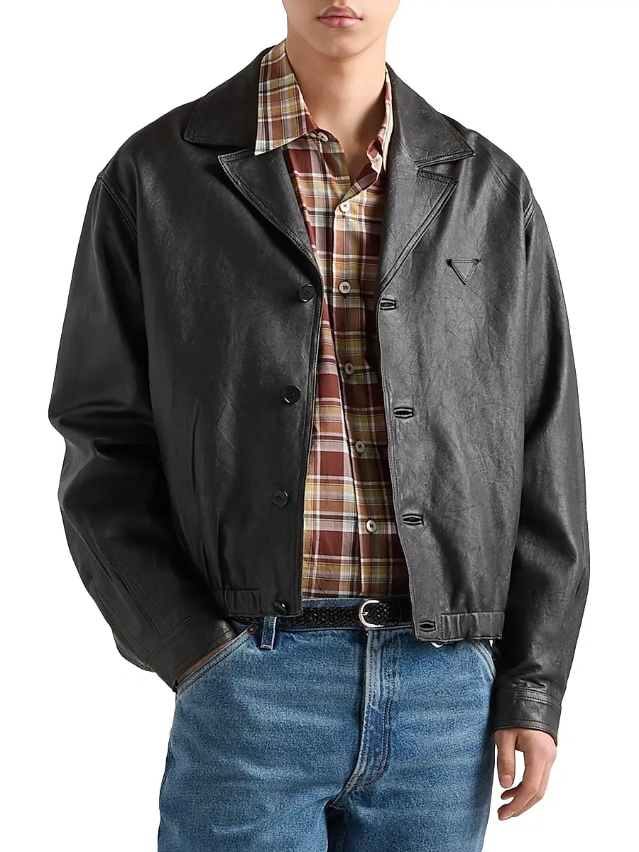 Prada Men's Nappa Leather Jacket | Thumbnail 2 Prada Men's Nappa Leather Jacket | Thumbnail 2