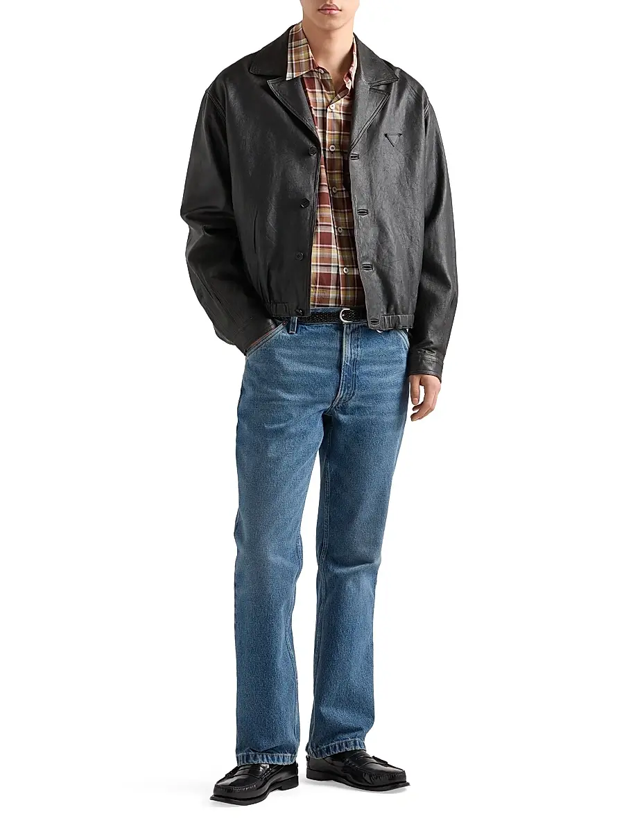 Prada Men's Nappa Leather Jacket | Thumbnail 6 Prada Men's Nappa Leather Jacket | Thumbnail 6