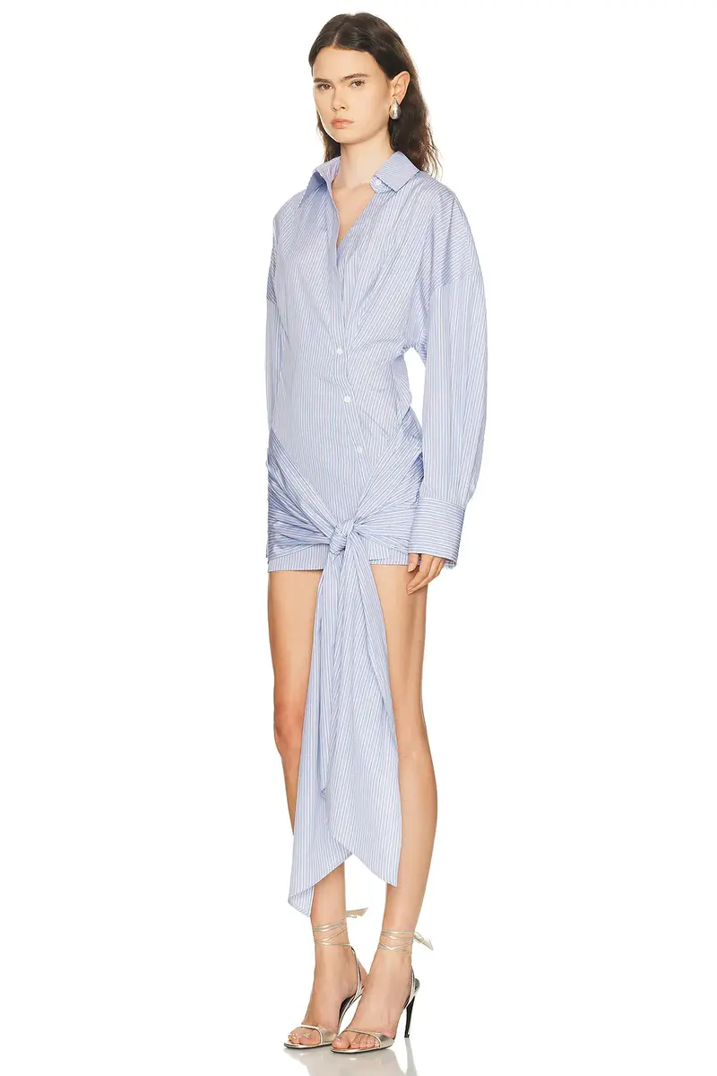 The Attico Tie Shirt Mini Dress | Thumbnail 3 The Attico Tie Shirt Mini Dress | Thumbnail 3