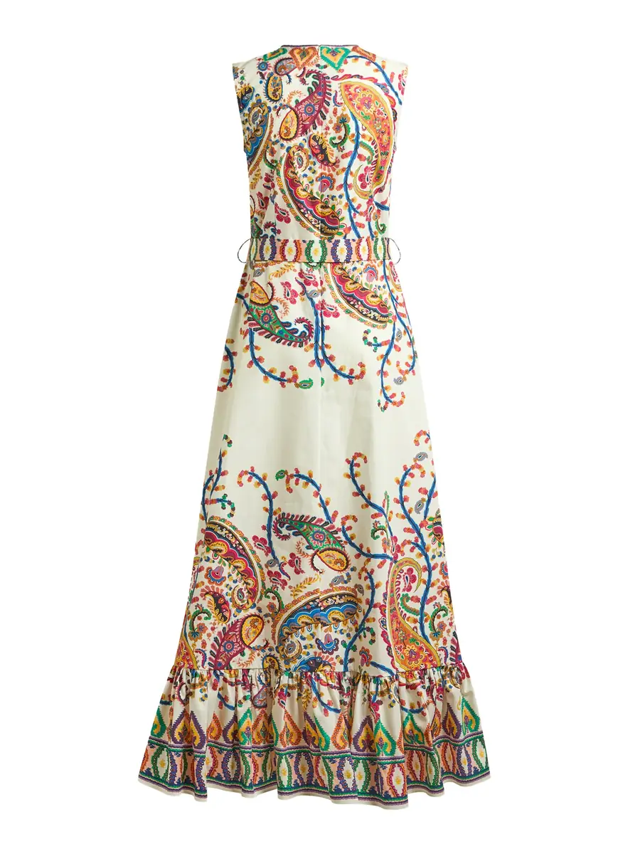 Etro Floral Paisley A-Line Cotton Flounced Maxi Dress | Thumbnail 2 Etro Floral Paisley A-Line Cotton Flounced Maxi Dress | Thumbnail 2