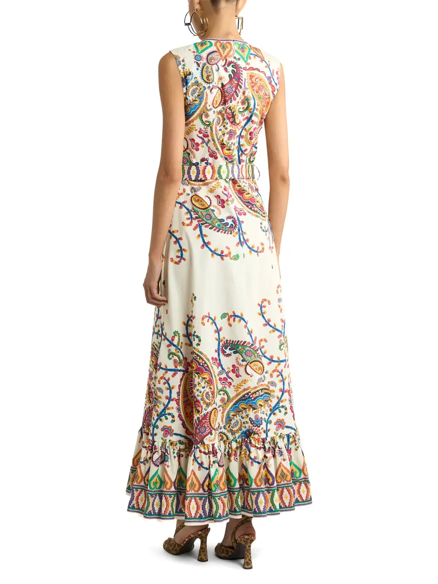 Etro Floral Paisley A-Line Cotton Flounced Maxi Dress | Thumbnail 4 Etro Floral Paisley A-Line Cotton Flounced Maxi Dress | Thumbnail 4