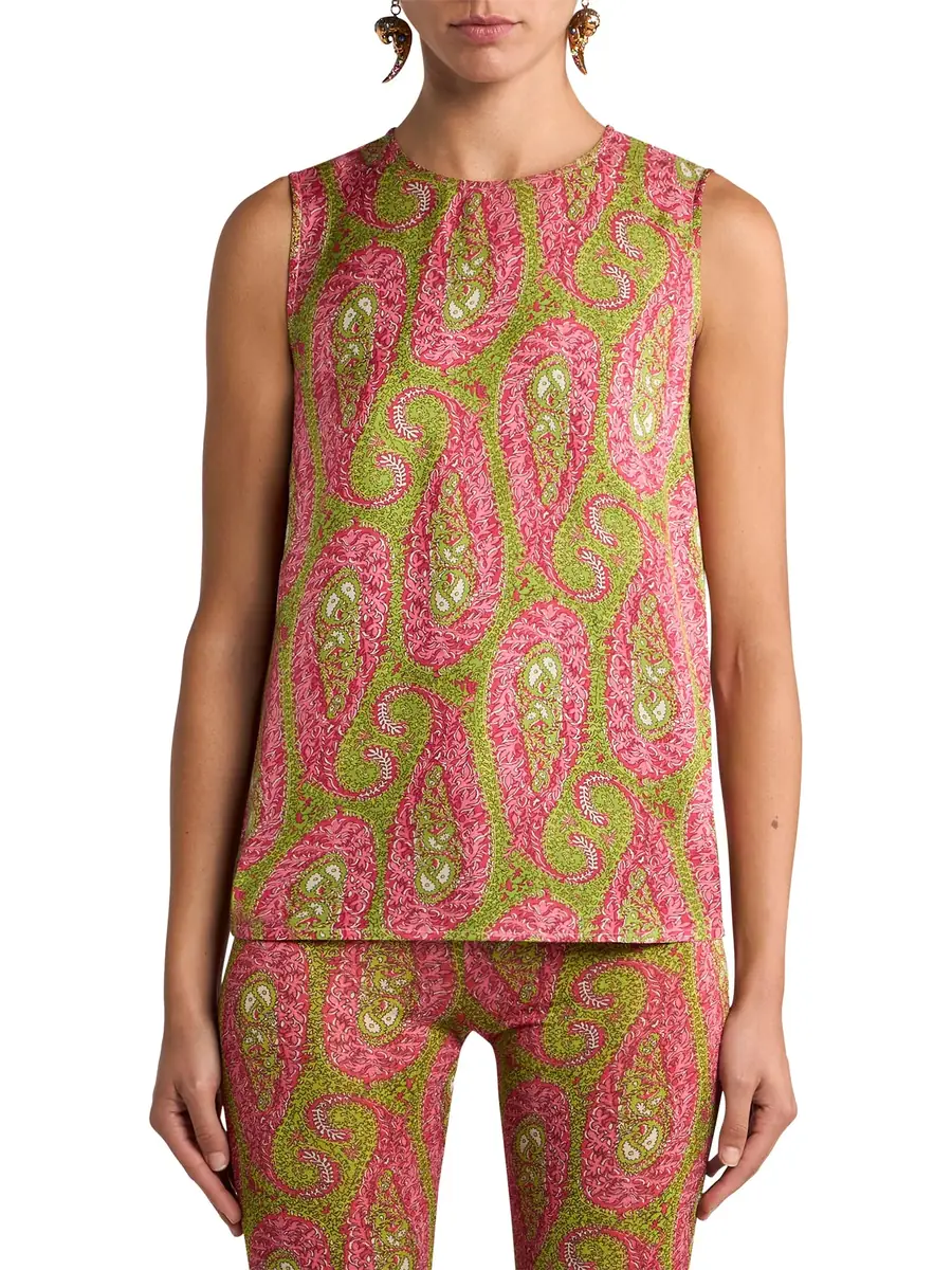 Etro Paisley Satin Sleeveless Top | Thumbnail 3
