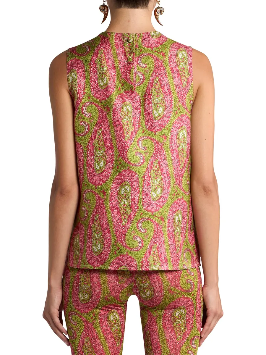 Etro Paisley Satin Sleeveless Top | Thumbnail 4