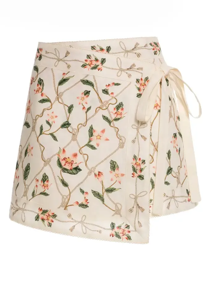 Lluna Navegante Linen Mini Wrap Skirt Lluna Navegante Linen Mini Wrap Skirt