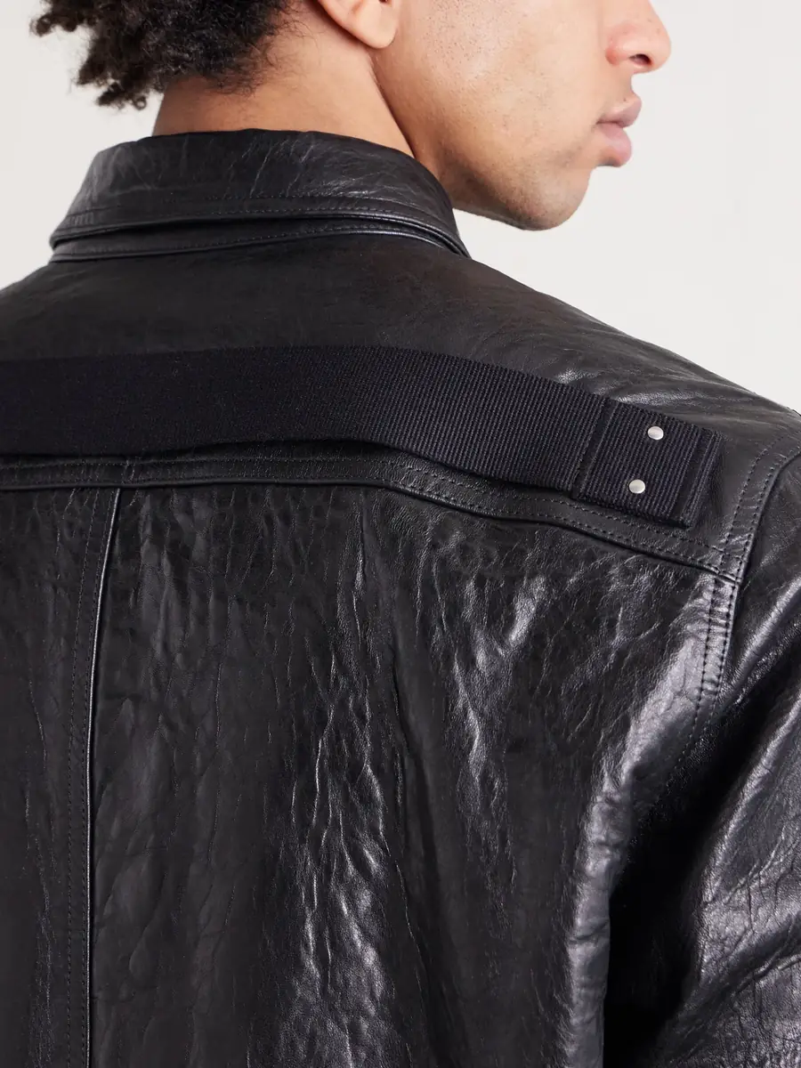 Rick Owens Textured Leather Overshirt - Men | Thumbnail 5 Rick Owens Textured Leather Overshirt - Men | Thumbnail 5