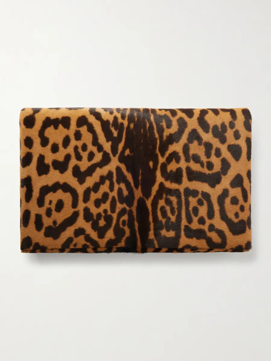 Saint Laurent Logo-Appliquéd Leopard-Print Calf Hair Pouch - Men | Thumbnail 3 Saint Laurent Logo-Appliquéd Leopard-Print Calf Hair Pouch - Men | Thumbnail 3