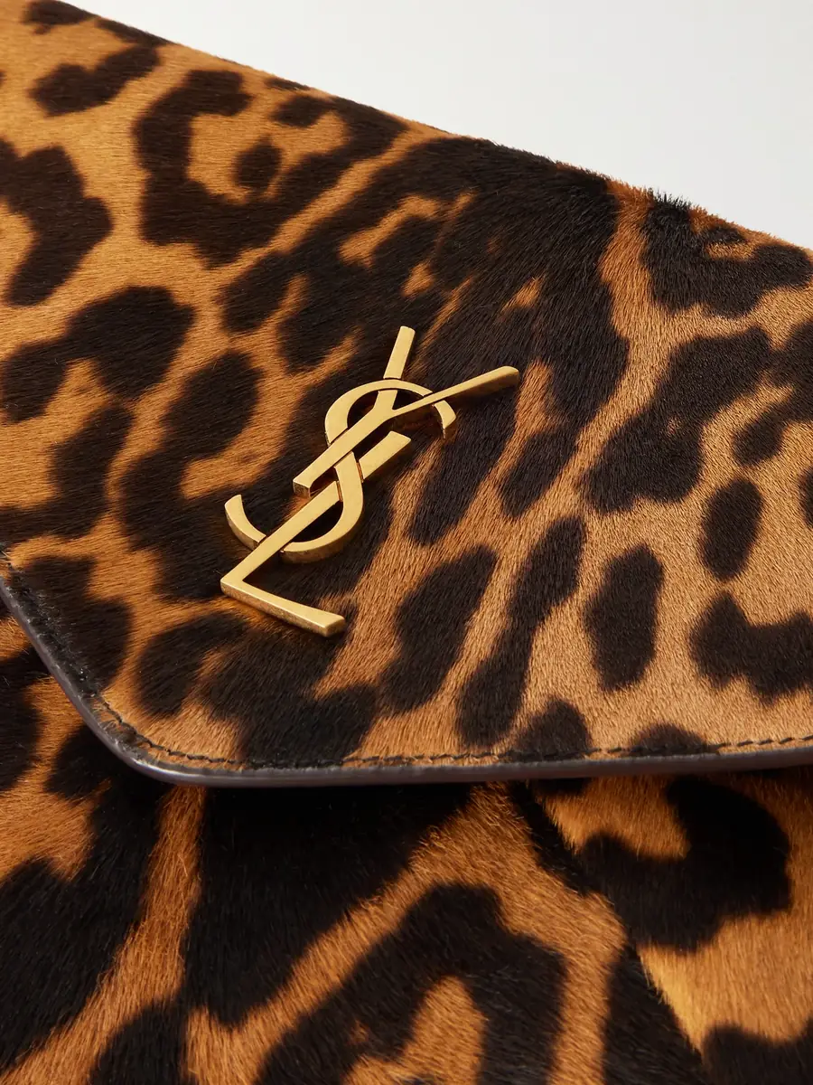 Saint Laurent Logo-Appliquéd Leopard-Print Calf Hair Pouch - Men | Thumbnail 4 Saint Laurent Logo-Appliquéd Leopard-Print Calf Hair Pouch - Men | Thumbnail 4