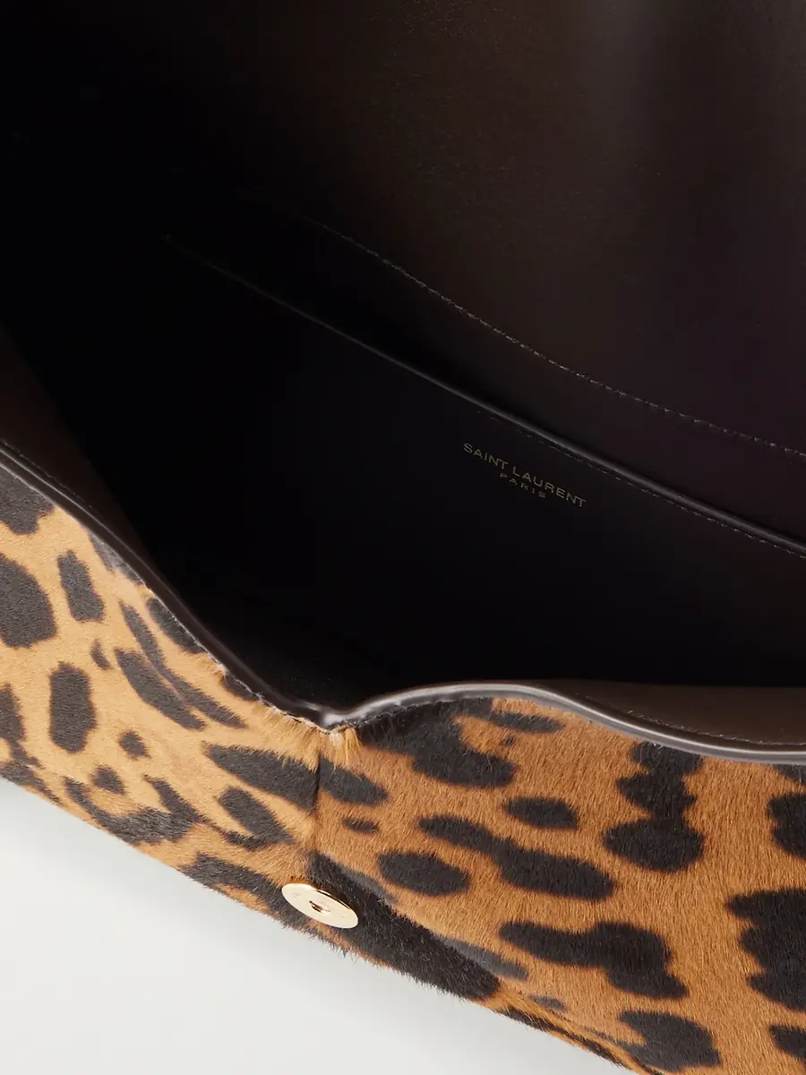 Saint Laurent Logo-Appliquéd Leopard-Print Calf Hair Pouch - Men | Thumbnail 5 Saint Laurent Logo-Appliquéd Leopard-Print Calf Hair Pouch - Men | Thumbnail 5