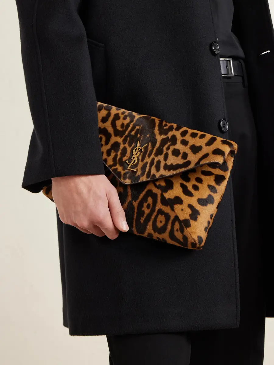 Saint Laurent Logo-Appliquéd Leopard-Print Calf Hair Pouch - Men | Thumbnail 6 Saint Laurent Logo-Appliquéd Leopard-Print Calf Hair Pouch - Men | Thumbnail 6