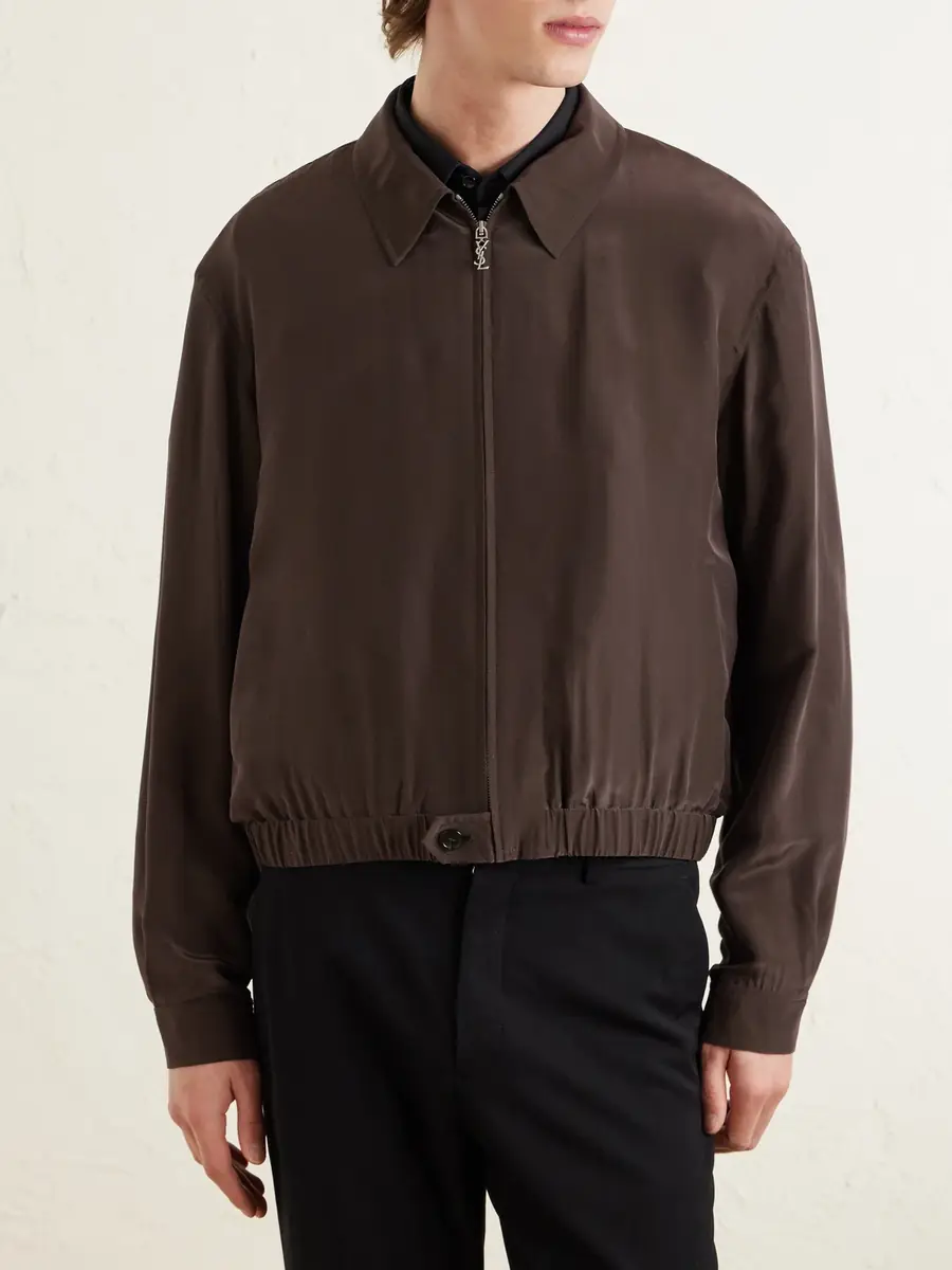 Saint Laurent Satin Blouson Jacket - Men | Thumbnail 3