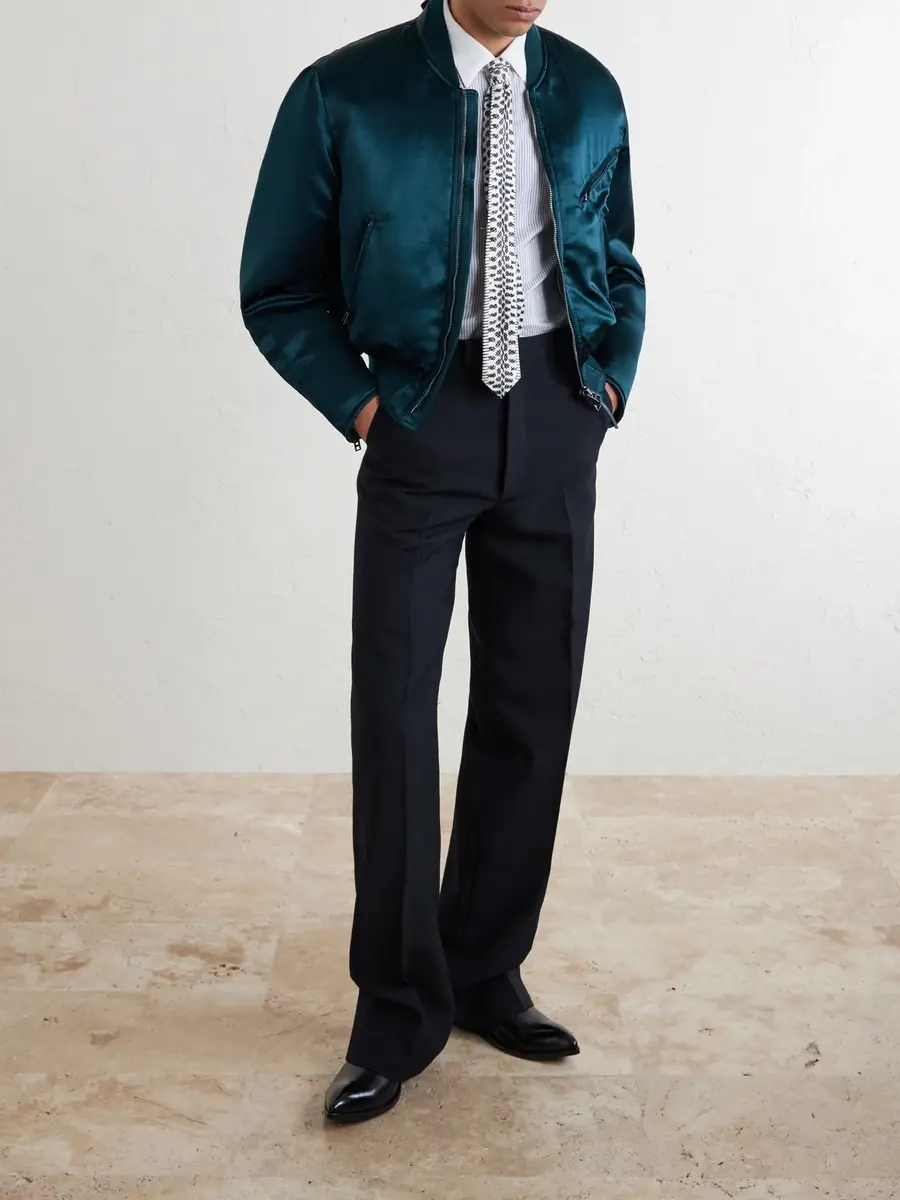 Tom Ford Classic-Collar Striped Silk Shirt - Men | Thumbnail 2