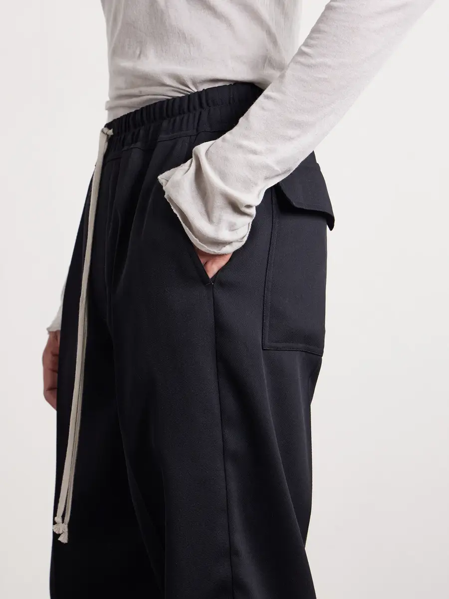 Rick Owens Dietrich Straight-Leg Wool Drawstring Trousers - Men | Thumbnail 5