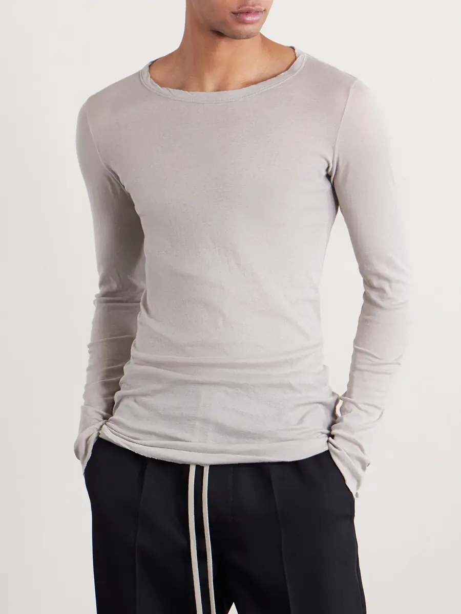 Rick Owens Slim-Fit Cotton-Jersey T-Shirt - Men | Thumbnail 3 Rick Owens Slim-Fit Cotton-Jersey T-Shirt - Men | Thumbnail 3