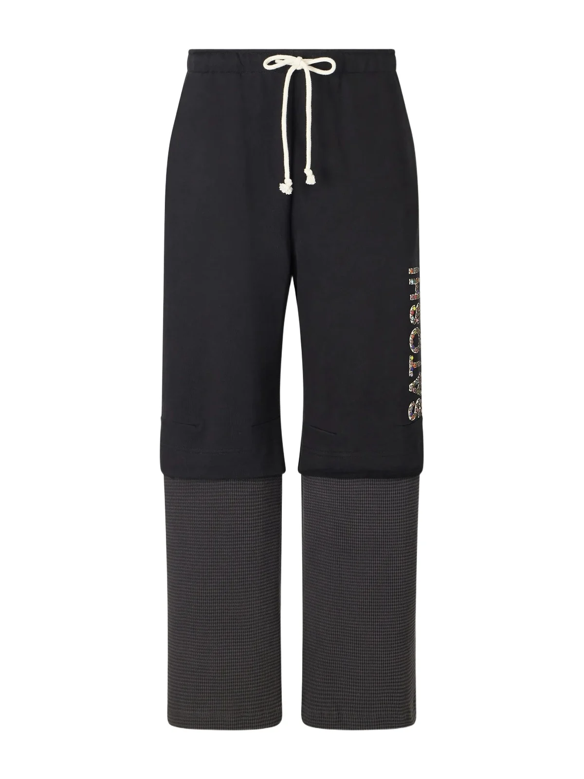 Wide-Leg Logo-Embellished Cotton-Jersey and Waffle-Knit Sweatpants - Men