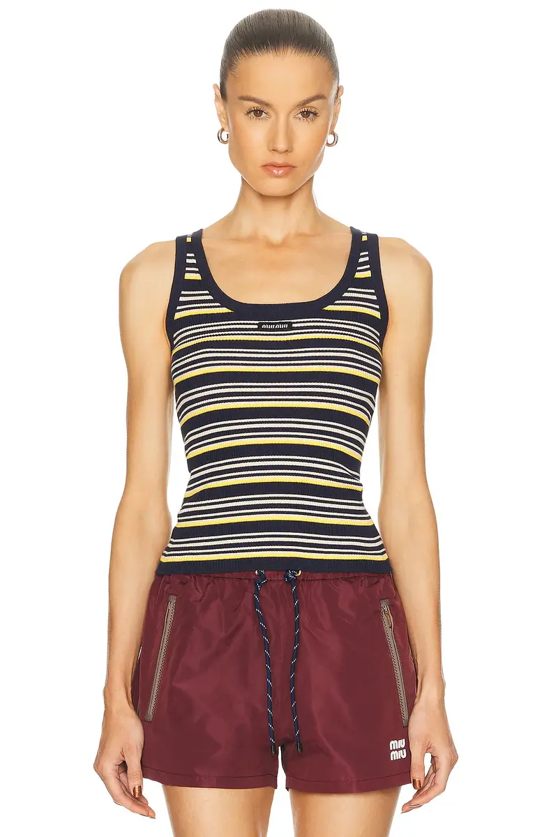 Miu Miu Striped Tank Top | Image 1 Miu Miu Striped Tank Top | Image 1