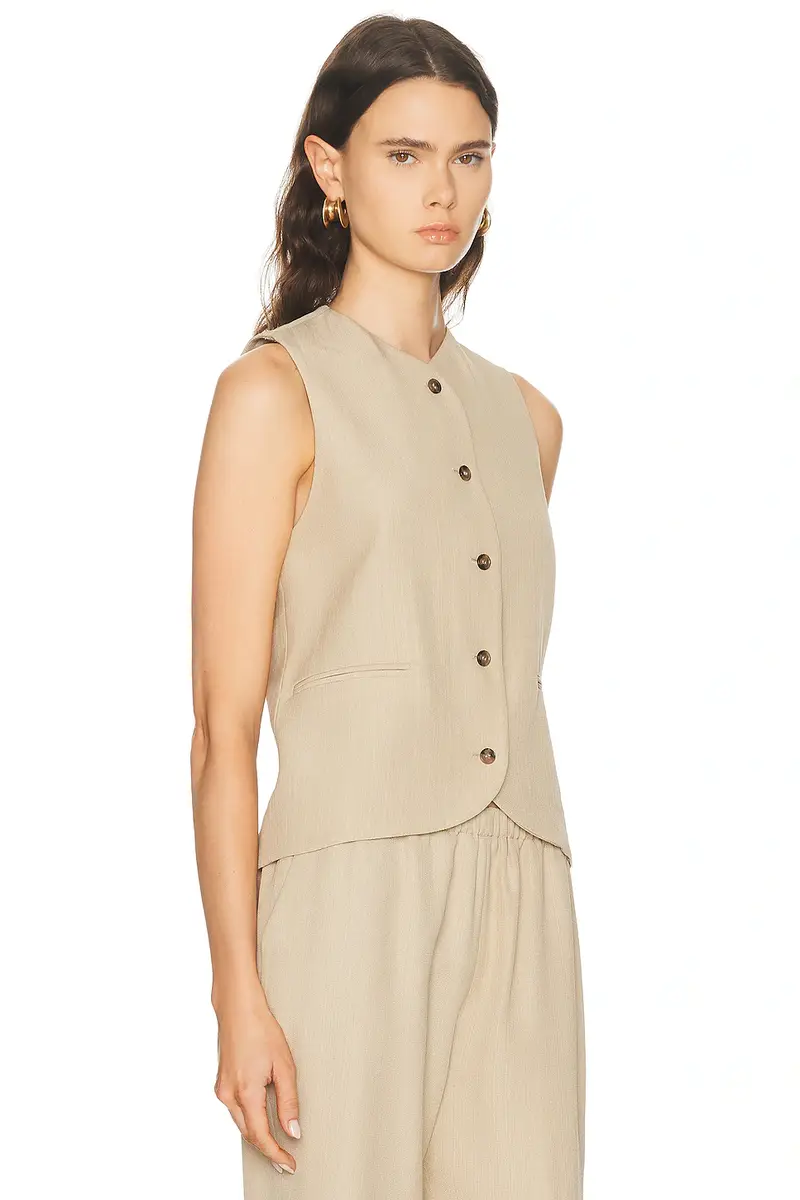 Loulou de Saison Paco High Neck Tailored Vest | Thumbnail 2 Loulou de Saison Paco High Neck Tailored Vest | Thumbnail 2